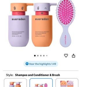 Kids Hair Care Set with Pink Brush - Purple & Orange